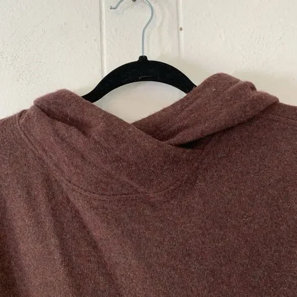 Prana Womens Medium Hoodie Sweater Pullover Pockets Brown Wool Blend Sherpa - Picture 4 of 7